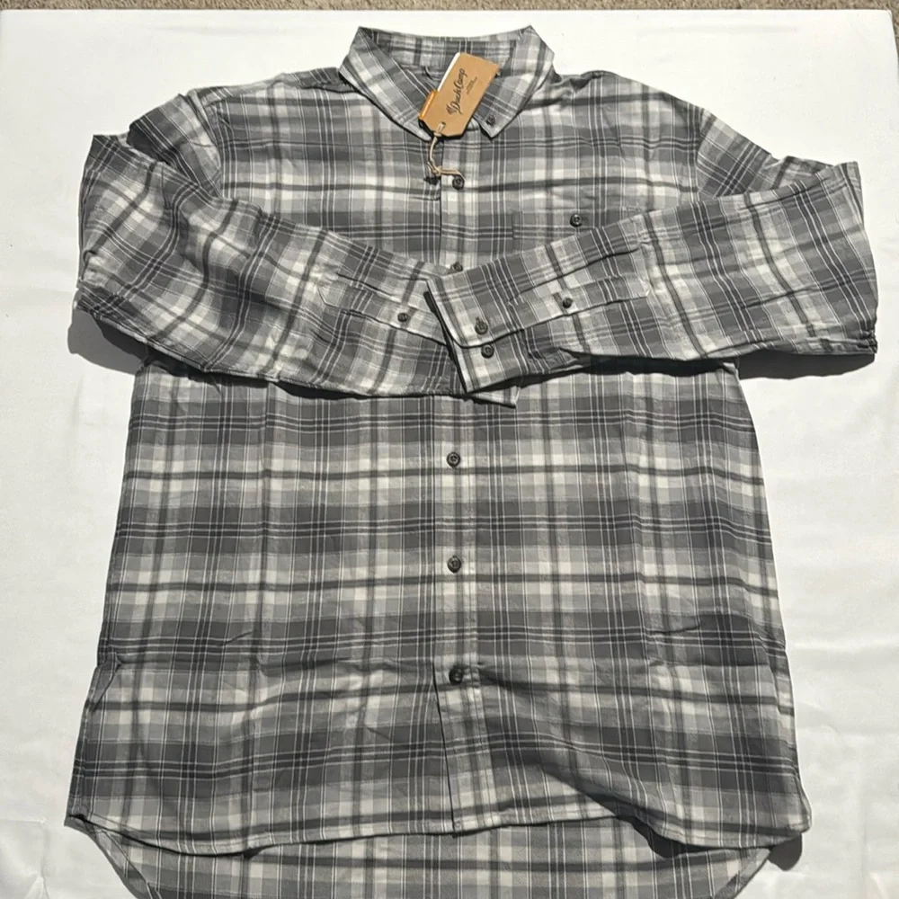 Duck Camp Gunmetal Plaid Shirt large Km - Picture 1 of 4